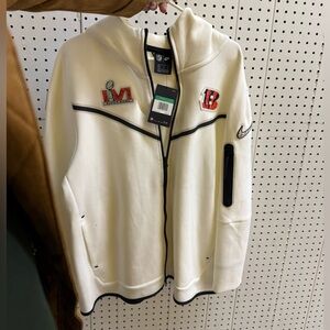 Men's Cincinnati Bengals Nike White Super Bowl LVI White Diamond tech zip up